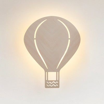 Lovely Beige Wall Light Cartoon Pattern Wooden LED Wall Lamp for Living Room Kid Room Beige B Clearhalo 'Wall Lamps & Sconces' 'Wall Lights' Lighting' 73738