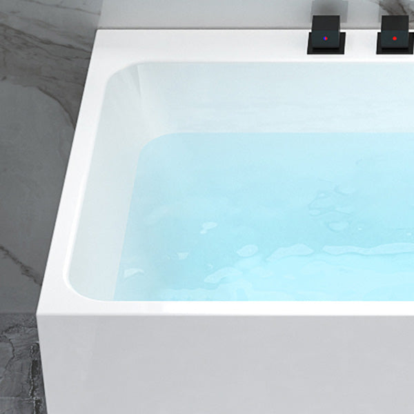 Back to Wall Soaking Bathtub Modern Rectangular Antique Finish Bathtub Clearhalo 'Bathroom Remodel & Bathroom Fixtures' 'Bathtubs' 'Home Improvement' 'home_improvement' 'home_improvement_bathtubs' 'Showers & Bathtubs' 7374335