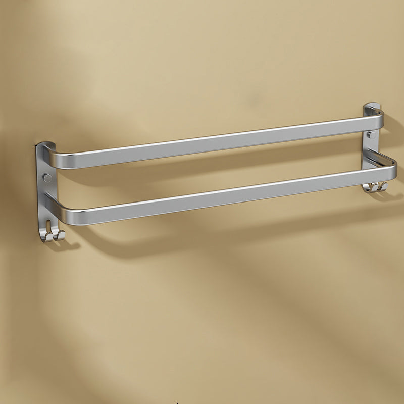 Minimalism Bathroom Hardware Set Stainless Steel Robe Hooks/Towel Bar & Bath Shelf Clearhalo 'Bathroom Hardware Sets' 'Bathroom Hardware' 'Bathroom Remodel & Bathroom Fixtures' 'bathroom_hardware_sets' 'Home Improvement' 'home_improvement' 'home_improvement_bathroom_hardware_sets' 7374366