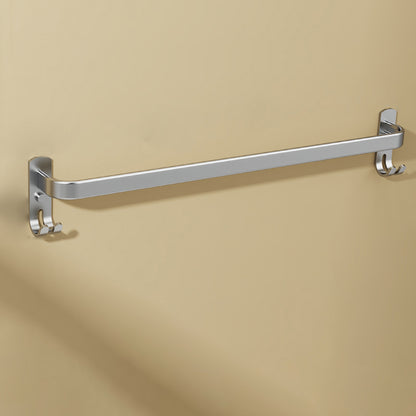 Minimalism Bathroom Hardware Set Stainless Steel Robe Hooks/Towel Bar & Bath Shelf Clearhalo 'Bathroom Hardware Sets' 'Bathroom Hardware' 'Bathroom Remodel & Bathroom Fixtures' 'bathroom_hardware_sets' 'Home Improvement' 'home_improvement' 'home_improvement_bathroom_hardware_sets' 7374368