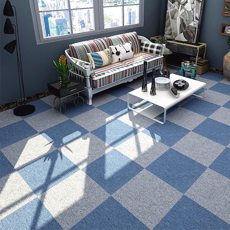 Modern Carpet Floor Tile Level Loop Glue Down Fade Resistant Carpet Tiles Grey/Blue 40-Piece Set Clearhalo 'Carpet Tiles & Carpet Squares' 'carpet_tiles_carpet_squares' 'Flooring 'Home Improvement' 'home_improvement' 'home_improvement_carpet_tiles_carpet_squares' Walls and Ceiling' 7376041