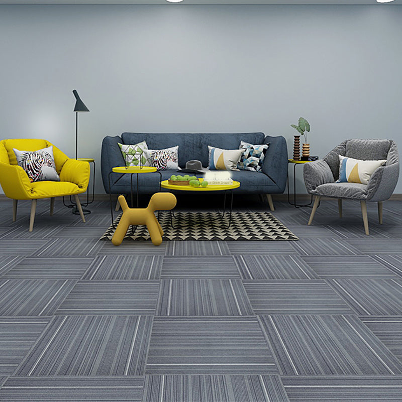 Modern Carpet Floor Tile Level Loop Glue Down Fade Resistant Carpet Tiles Grey 40-Piece Set Clearhalo 'Carpet Tiles & Carpet Squares' 'carpet_tiles_carpet_squares' 'Flooring 'Home Improvement' 'home_improvement' 'home_improvement_carpet_tiles_carpet_squares' Walls and Ceiling' 7376053