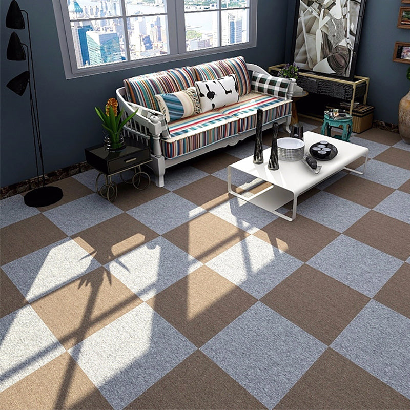 Modern Carpet Floor Tile Level Loop Glue Down Fade Resistant Carpet Tiles Light Gray-Brown 40-Piece Set Clearhalo 'Carpet Tiles & Carpet Squares' 'carpet_tiles_carpet_squares' 'Flooring 'Home Improvement' 'home_improvement' 'home_improvement_carpet_tiles_carpet_squares' Walls and Ceiling' 7376078