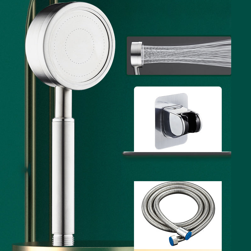 Gold Handheld Shower Head Pressurized 304 Stainless Steel Shower Head Silver Shower & Hose & Punch-Free Bracket Clearhalo 'Bathroom Remodel & Bathroom Fixtures' 'Home Improvement' 'home_improvement' 'home_improvement_shower_heads' 'Shower Heads' 'shower_heads' 'Showers & Bathtubs Plumbing' 'Showers & Bathtubs' 7376217