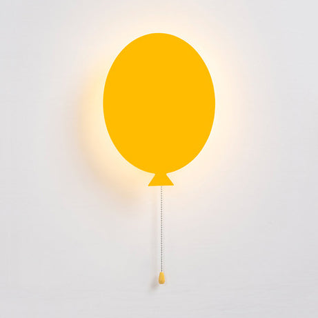 Wooden Slim Panel Balloon Wall Light Cartoon LED Wall Sconce for Child Bedroom Kindergarten Yellow Clearhalo 'Wall Lamps & Sconces' 'Wall Lights' Lighting' 73784