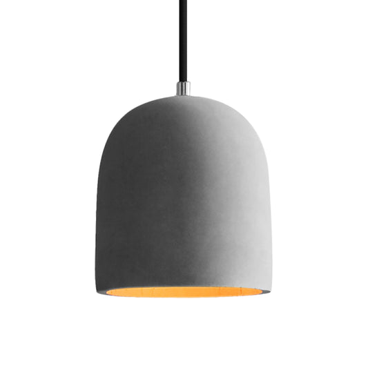 Dome/Can/Barn Cement Ceiling Light Vintage 5"/5.5"/8" Wide 1 Light Restaurant Mini Pendant Lamp Fixture in Grey Clearhalo 'Ceiling Lights' 'Industrial Pendants' 'Industrial' 'Middle Century Pendants' 'Pendant Lights' 'Pendants' 'Tiffany' Lighting' 737862