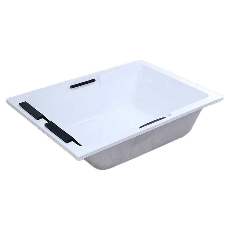 Modern White Soaking Bath Stand Alone Acrylic Rectangular Bathtub Clearhalo 'Bathroom Remodel & Bathroom Fixtures' 'Bathtubs' 'Home Improvement' 'home_improvement' 'home_improvement_bathtubs' 'Showers & Bathtubs' 7378653