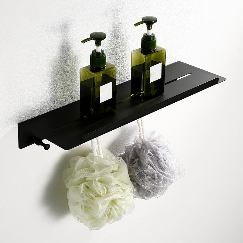 Minimalism Black Bathroom Accessory Set Contemporary Style Metal Towel Bar Clearhalo 'Bathroom Hardware Sets' 'Bathroom Hardware' 'Bathroom Remodel & Bathroom Fixtures' 'bathroom_hardware_sets' 'Home Improvement' 'home_improvement' 'home_improvement_bathroom_hardware_sets' 7378774