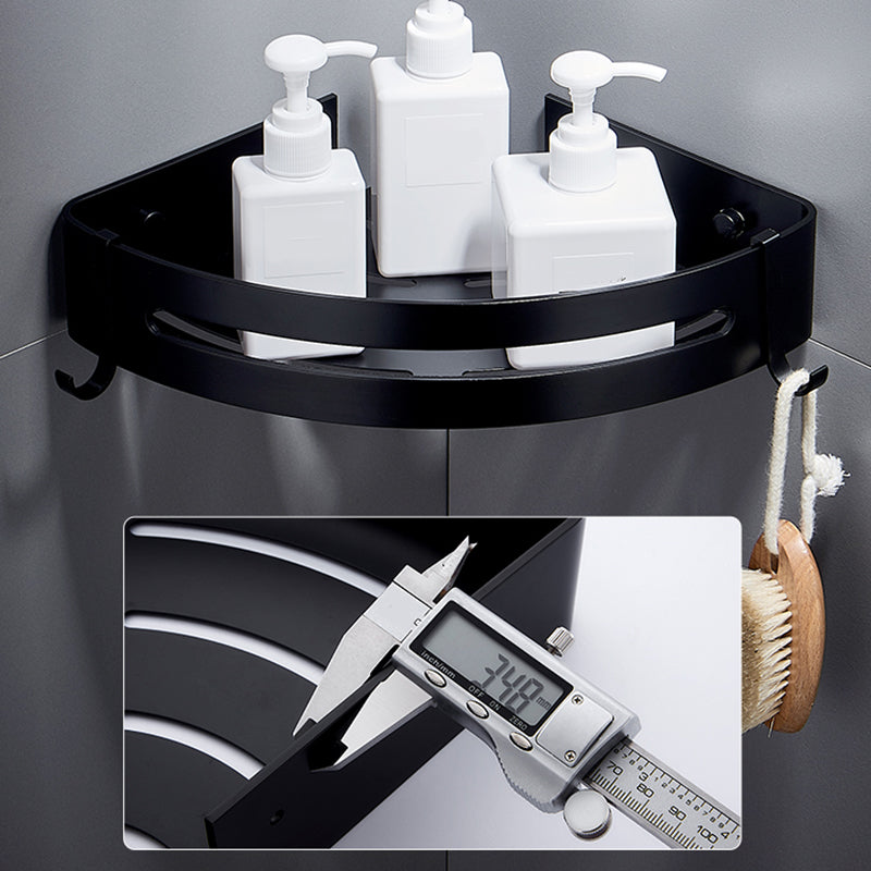 Matte Black Bathroom Set Modern 1/2 - Piece Anti-rust Bath Shelf - Clearhalo