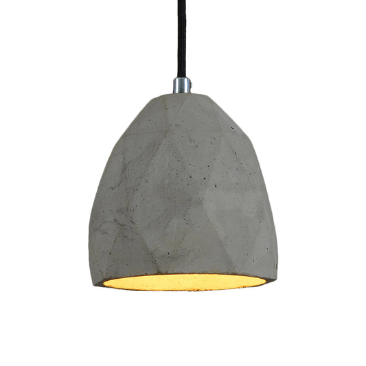 1-Bulb Cement Pendant Lighting Industrial-Style Grey Dome Restaurant Hanging Lamp Kit Clearhalo 'Ceiling Lights' 'Industrial Pendants' 'Industrial' 'Middle Century Pendants' 'Pendant Lights' 'Pendants' 'Tiffany' Lighting' 737892