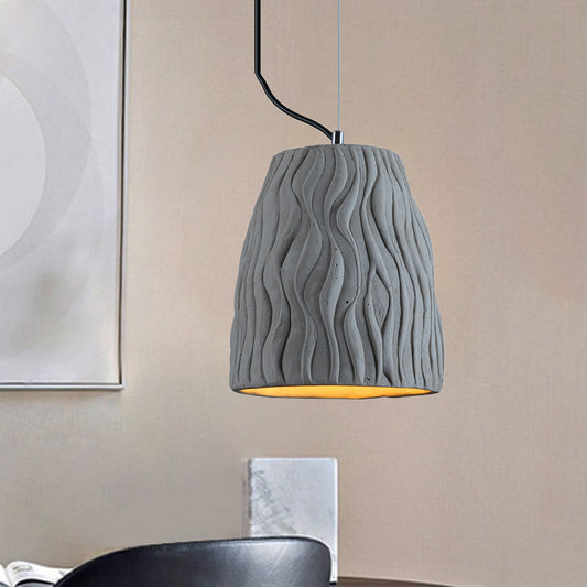 Grey Dome Ceiling Light Vintage Cement 1 Head Coffee House Hanging Lamp Fixture, 6"/10" Wide Grey 10" Clearhalo 'Ceiling Lights' 'Industrial Pendants' 'Industrial' 'Middle Century Pendants' 'Pendant Lights' 'Pendants' 'Tiffany' Lighting' 737908