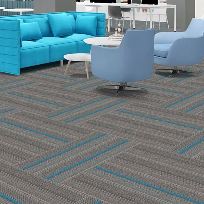 Modern Carpet Tiles Level Loop Self Adhesive Fire Resistant Tiles and Carpet Gray-Dark Blue 1 Set for Wallboard (32 Pieces * 1) Vinyl Clearhalo 'Carpet Tiles & Carpet Squares' 'carpet_tiles_carpet_squares' 'Flooring 'Home Improvement' 'home_improvement' 'home_improvement_carpet_tiles_carpet_squares' Walls and Ceiling' 7380628