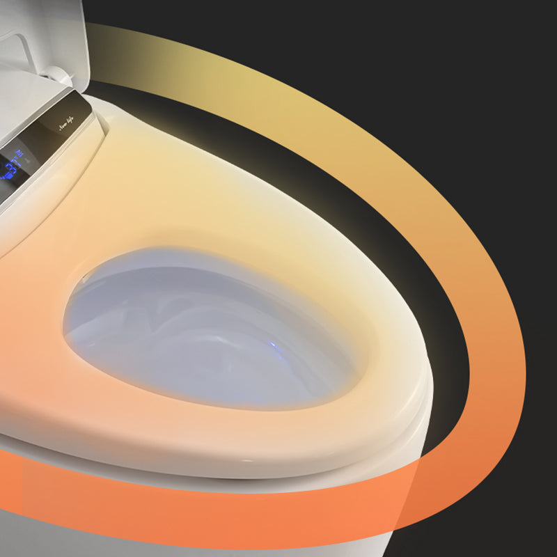 20" H Elongated Floor Mount Bidet Antimicrobial Smart Bidet Toilet Seat in White Clearhalo 'Bathroom Remodel & Bathroom Fixtures' 'Bidets' 'Home Improvement' 'home_improvement' 'home_improvement_bidets' 'Toilets & Bidets' 7381016