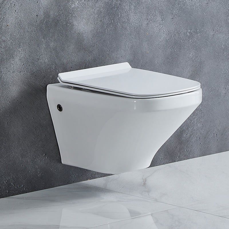 Elongated Wall Mounted Bidet 18.1" H Cotton White Smart Bidet with Warm Air Dryer Normal Cover Clearhalo 'Bathroom Remodel & Bathroom Fixtures' 'Bidets' 'Home Improvement' 'home_improvement' 'home_improvement_bidets' 'Toilets & Bidets' 7381023