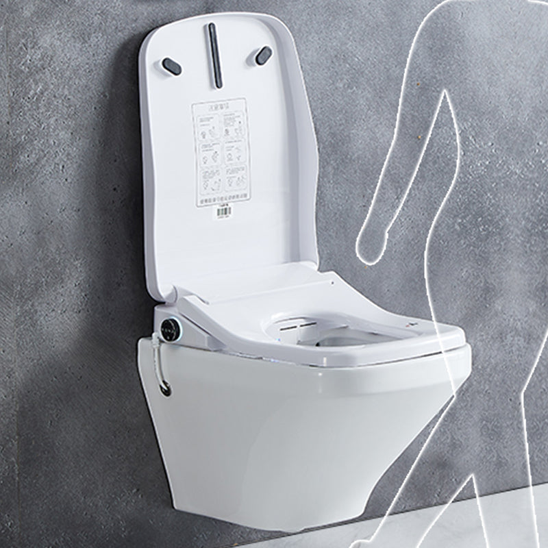 Elongated Wall Mounted Bidet 18.1" H Cotton White Smart Bidet with Warm Air Dryer Clearhalo 'Bathroom Remodel & Bathroom Fixtures' 'Bidets' 'Home Improvement' 'home_improvement' 'home_improvement_bidets' 'Toilets & Bidets' 7381027