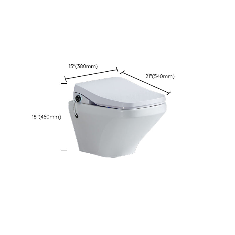 Elongated Wall Mounted Bidet 18.1" H Cotton White Smart Bidet with Warm Air Dryer Clearhalo 'Bathroom Remodel & Bathroom Fixtures' 'Bidets' 'Home Improvement' 'home_improvement' 'home_improvement_bidets' 'Toilets & Bidets' 7381035