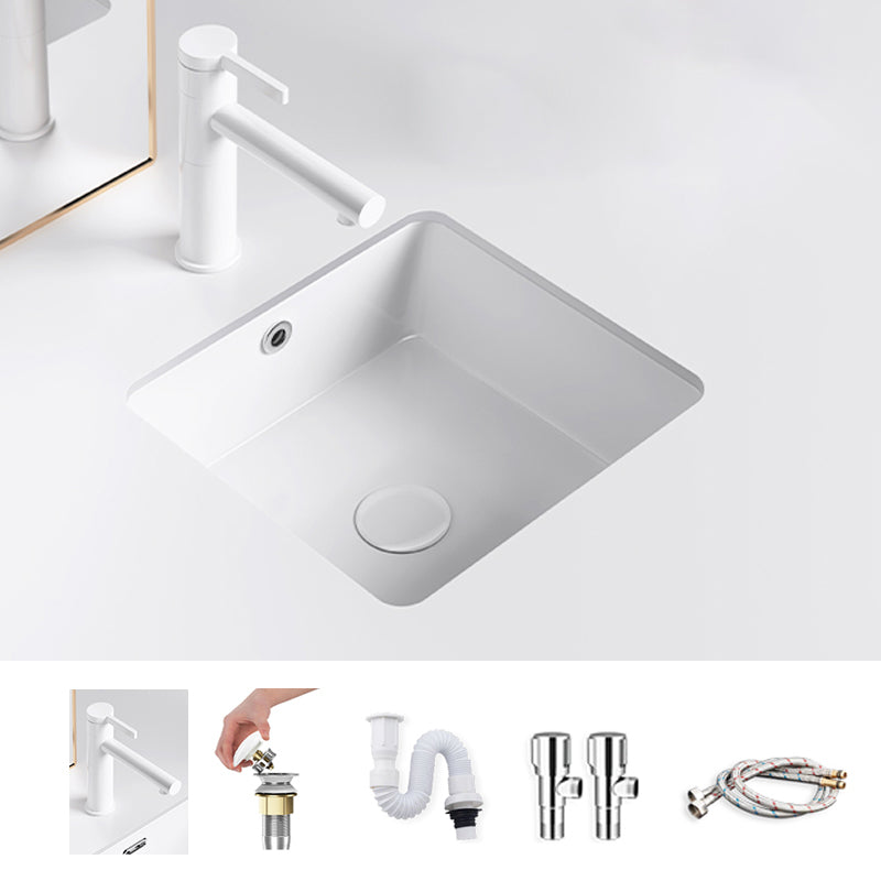 Lavabo de baño clásico, soporte rectangular para lavabo blanco con desagüe  emergente - Clearhalo