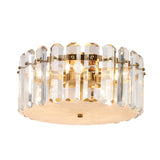 4-Bulb Flush Mount Light Fixture Minimalism Drum Clear Crystal Block Flushmount Lighting Clearhalo 'Ceiling Lights' 'Close To Ceiling Lights' 'Close to ceiling' 'Flush mount' Lighting' 738219