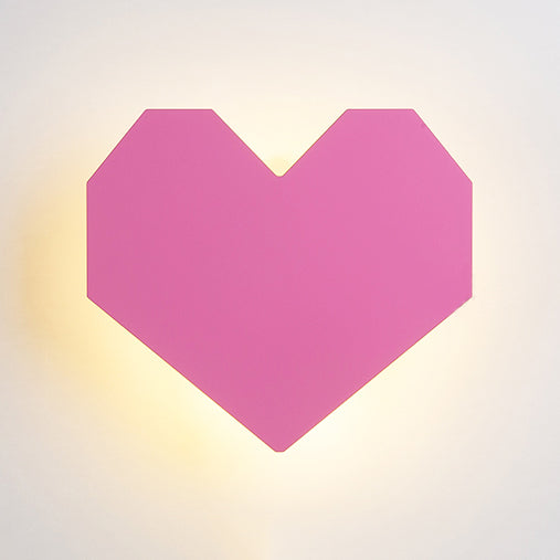 Pink Finish Heart Wall Lighting Lovely Wood LED Sconce Light for Baby Girls Bedroom Hallway Pink B Clearhalo 'Wall Lamps & Sconces' 'Wall Lights' Lighting' 73823