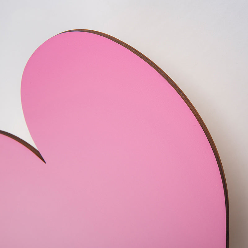 Pink Finish Heart Wall Lighting Lovely Wood LED Sconce Light for Baby Girls Bedroom Hallway Clearhalo 'Wall Lamps & Sconces' 'Wall Lights' Lighting' 73827