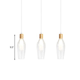 Tulip Clear Glass Multi Light Pendant Chandelier Modern 3-Bulb Wood Hanging Ceiling Lamp Clearhalo 'Ceiling Lights' 'Glass shade' 'Glass' 'Modern Pendants' 'Modern' 'Pendant Lights' 'Pendants' Lighting' 738270