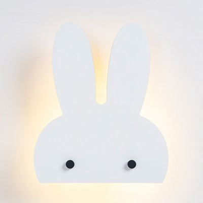 Bunny Head LED Wall Lamp Animal Wooden Sconce Lighting for Game Room Kid Bedroom White Clearhalo 'Wall Lamps & Sconces' 'Wall Lights' Lighting' 73829