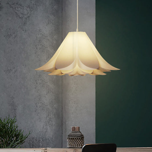 Modern 1-Head Pendant Lamp White Lily Shaped Suspension Lighting with Acrylic Shade White Clearhalo 'Ceiling Lights' 'Modern Pendants' 'Modern' 'Pendant Lights' 'Pendants' Lighting' 738292