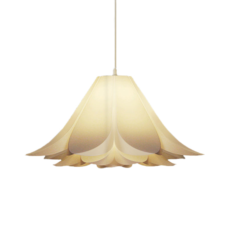 Modern 1-Head Pendant Lamp White Lily Shaped Suspension Lighting with Acrylic Shade Clearhalo 'Ceiling Lights' 'Modern Pendants' 'Modern' 'Pendant Lights' 'Pendants' Lighting' 738294