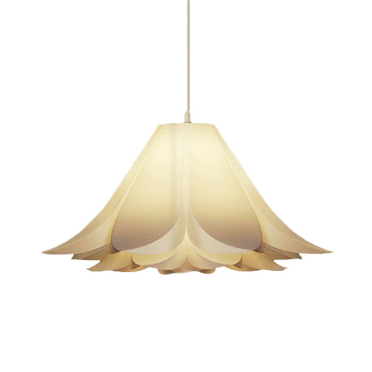 Modern 1-Head Pendant Lamp White Lily Shaped Suspension Lighting with Acrylic Shade Clearhalo 'Ceiling Lights' 'Modern Pendants' 'Modern' 'Pendant Lights' 'Pendants' Lighting' 738294