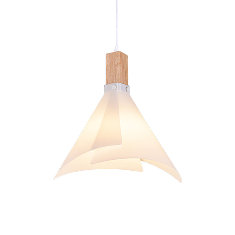 Creative Cone Ceiling Lamp Contemporary Acrylic 1-Bulb White Pendant Lighting for Living Room Clearhalo 'Ceiling Lights' 'Modern Pendants' 'Modern' 'Pendant Lights' 'Pendants' Lighting' 738297