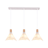 Acrylic Conical Multi Light Pendant Modernist 3 Heads White Suspension Lamp for Living Room Clearhalo 'Ceiling Lights' 'Modern Pendants' 'Modern' 'Pendant Lights' 'Pendants' Lighting' 738301