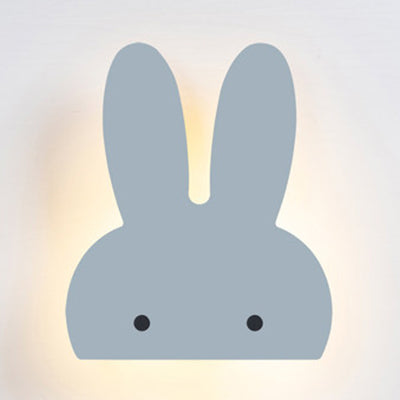 Bunny Head LED Wall Lamp Animal Wooden Sconce Lighting for Game Room Kid Bedroom Grey Clearhalo 'Wall Lamps & Sconces' 'Wall Lights' Lighting' 73831