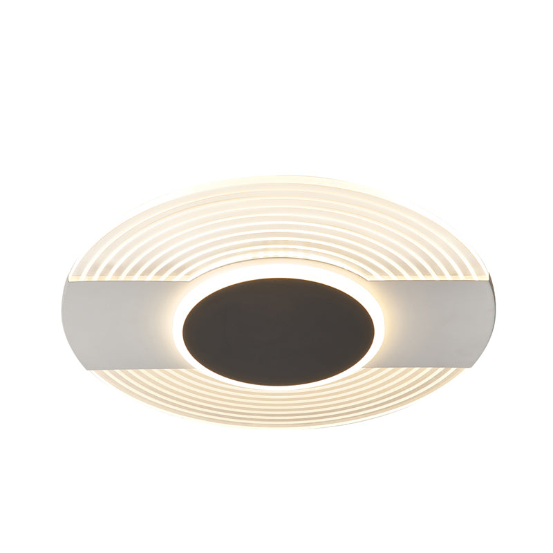 Round LED Ceiling Flush Mount Contemporary Acrylic Black Flush Light for Bedroom in Warm/White Light, 9"/12"/18" Wide Clearhalo 'Ceiling Lights' 'Close To Ceiling Lights' 'Close to ceiling' 'Flush mount' Lighting' 738313