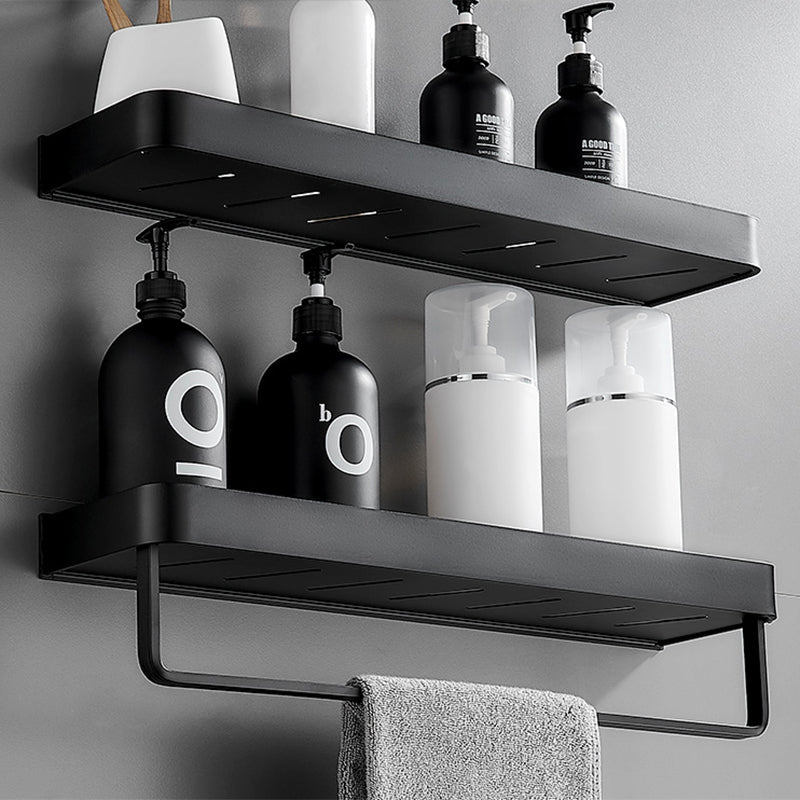 25in Matte Black Bathroom Wall Shelf