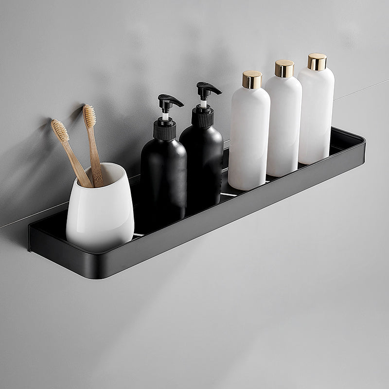 Modern Simple Black Bath Shelf Thicken Aluminum Alloy Bathroom Accessory