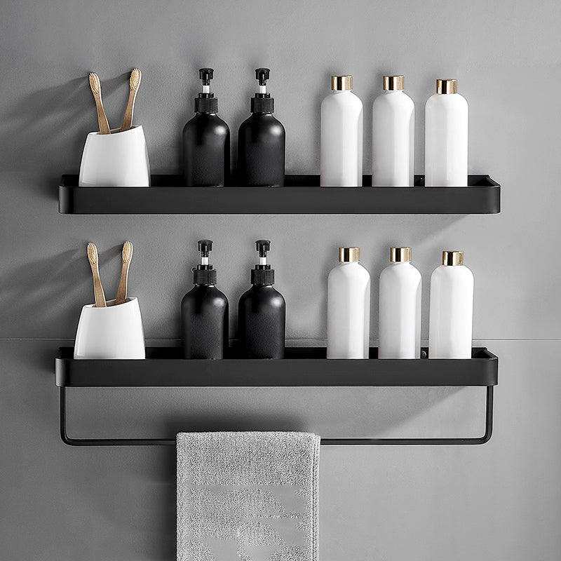 Matte Black Bathroom Set Modern 1/2 - Piece Anti-rust Bath Shelf - Clearhalo