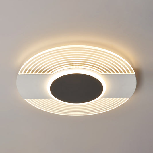 Round LED Ceiling Flush Mount Contemporary Acrylic Black Flush Light for Bedroom in Warm/White Light, 9"/12"/18" Wide Clearhalo 'Ceiling Lights' 'Close To Ceiling Lights' 'Close to ceiling' 'Flush mount' Lighting' 738314