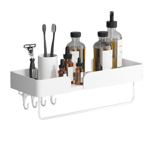 White Bathroom Set Modern 1/2/3 - Piece Anti-rust Bath Shelf Clearhalo 'Bathroom Hardware Sets' 'Bathroom Hardware' 'Bathroom Remodel & Bathroom Fixtures' 'bathroom_hardware_sets' 'Home Improvement' 'home_improvement' 'home_improvement_bathroom_hardware_sets' 7383161