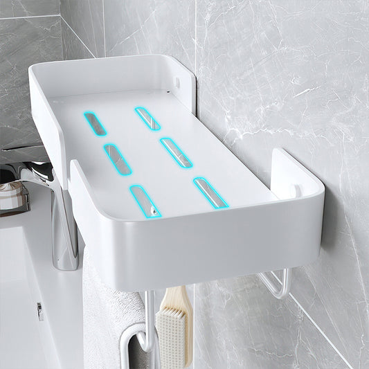 White Bathroom Set Modern 1/2/3 - Piece Anti-rust Bath Shelf Clearhalo 'Bathroom Hardware Sets' 'Bathroom Hardware' 'Bathroom Remodel & Bathroom Fixtures' 'bathroom_hardware_sets' 'Home Improvement' 'home_improvement' 'home_improvement_bathroom_hardware_sets' 7383165