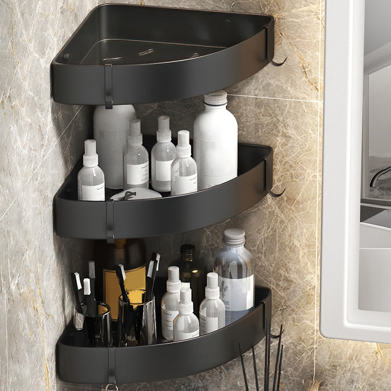 Matte Black Bathroom Set Modern 1/2 - Piece Anti-rust Bath Shelf - Clearhalo