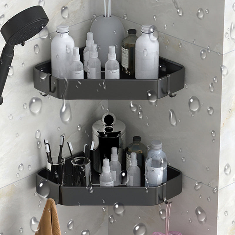 Black/White Bathroom Set Modern 1/2/3 - Piece Anti-rust Bath Shelf Clearhalo 'Bathroom Hardware Sets' 'Bathroom Hardware' 'Bathroom Remodel & Bathroom Fixtures' 'bathroom_hardware_sets' 'Home Improvement' 'home_improvement' 'home_improvement_bathroom_hardware_sets' 7383174