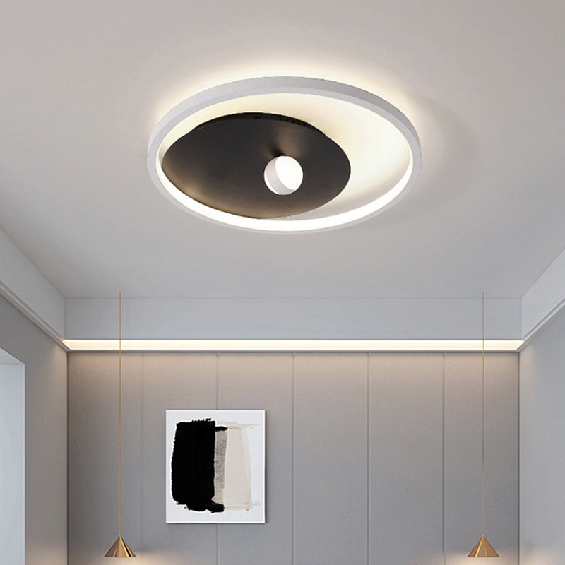 Black and White Circle Flush Mount Fixture Modernist Acrylic LED Ceiling Mounted Light with Ball Design for Bedroom Clearhalo 'Ceiling Lights' 'Close To Ceiling Lights' 'Close to ceiling' 'Flush mount' Lighting' 738324