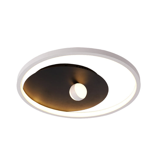 Black and White Circle Flush Mount Fixture Modernist Acrylic LED Ceiling Mounted Light with Ball Design for Bedroom Clearhalo 'Ceiling Lights' 'Close To Ceiling Lights' 'Close to ceiling' 'Flush mount' Lighting' 738325