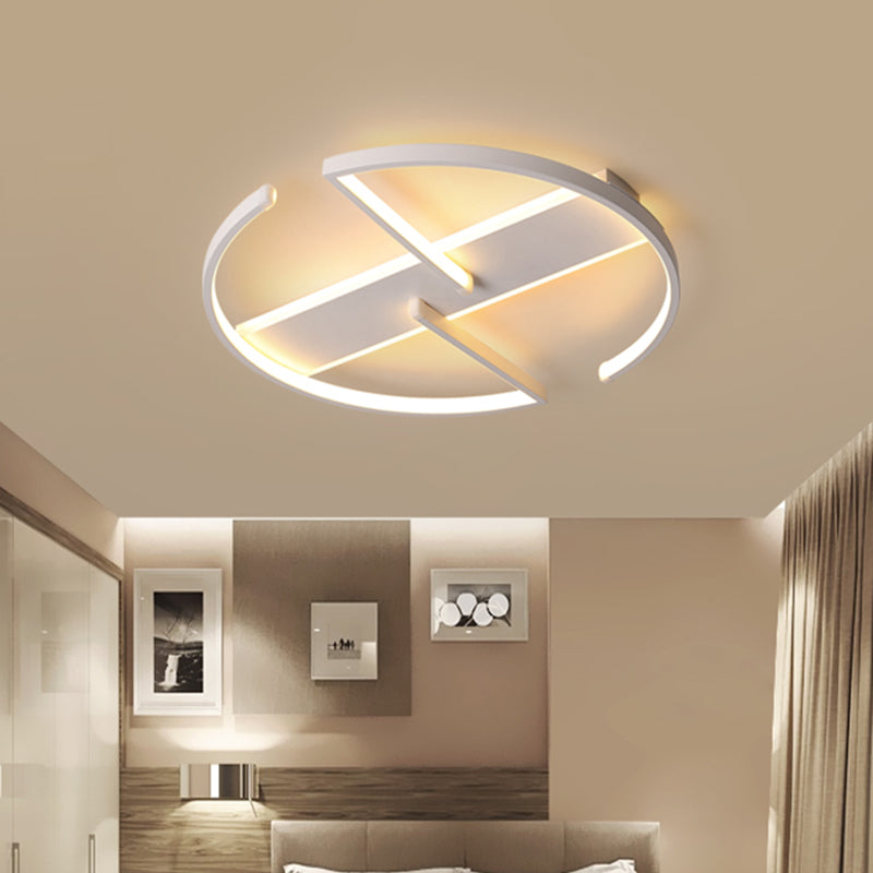 Acrylic Symmetric Circular LED Flush Mount Modernist 16"/19.5" Wide White Ceiling Mounted Fixture for Bedroom White Clearhalo 'Ceiling Lights' 'Close To Ceiling Lights' 'Close to ceiling' 'Flush mount' Lighting' 738327