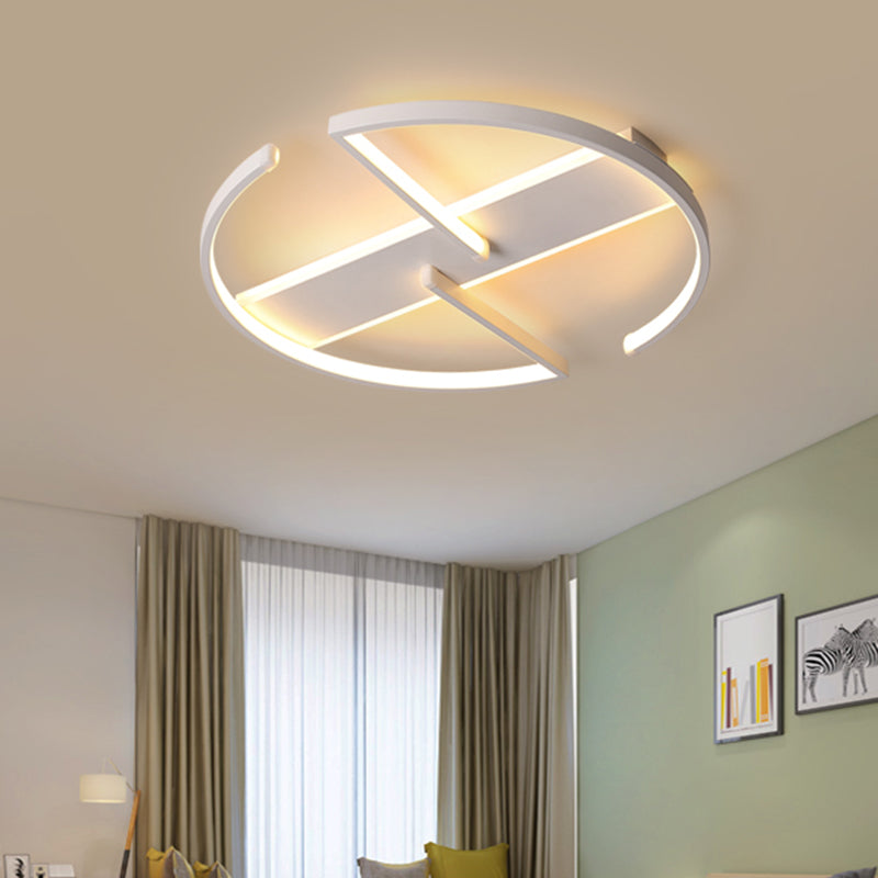 Acrylic Symmetric Circular LED Flush Mount Modernist 16"/19.5" Wide White Ceiling Mounted Fixture for Bedroom Clearhalo 'Ceiling Lights' 'Close To Ceiling Lights' 'Close to ceiling' 'Flush mount' Lighting' 738328