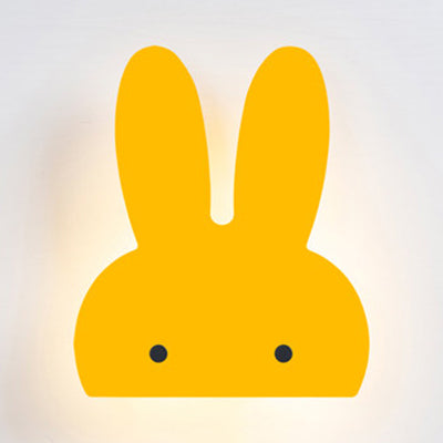 Bunny Head LED Wall Lamp Animal Wooden Sconce Lighting for Game Room Kid Bedroom Yellow Clearhalo 'Wall Lamps & Sconces' 'Wall Lights' Lighting' 73833