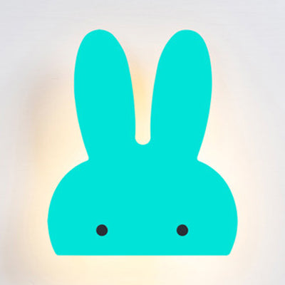 Bunny Head LED Wall Lamp Animal Wooden Sconce Lighting for Game Room Kid Bedroom Green Clearhalo 'Wall Lamps & Sconces' 'Wall Lights' Lighting' 73834