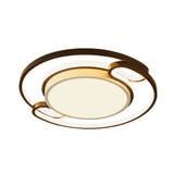 Double Semi-Ring Ceiling Mount Modernist Metal Black LED Flushmount Lighting for Bedroom, 16"/20.5" Wide Clearhalo 'Ceiling Lights' 'Close To Ceiling Lights' 'Close to ceiling' 'Flush mount' Lighting' 738342