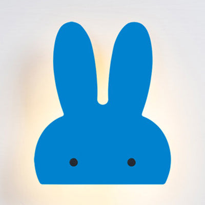 Bunny Head LED Wall Lamp Animal Wooden Sconce Lighting for Game Room Kid Bedroom Blue Clearhalo 'Wall Lamps & Sconces' 'Wall Lights' Lighting' 73837