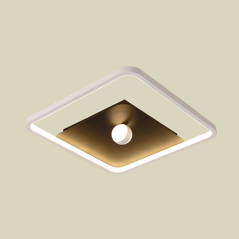 Contemporary Square LED Flush Mount Acrylic Bedroom Ceiling Lighting with Ball Deco in Black and White Clearhalo 'Ceiling Lights' 'Close To Ceiling Lights' 'Close to ceiling' 'Flush mount' Lighting' 738425